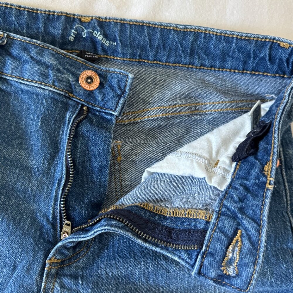 Art Class Like New Dark Wash Distressed Girls Skinny Jeans Sz 12 Plus - Picture 6 of 7